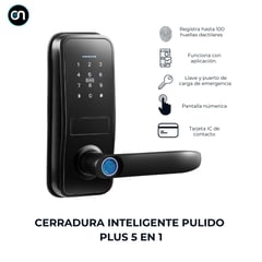 GENERICO - Cerradura chapa inteligente 5 en 1 PULIDO PLUS