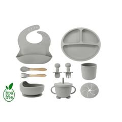 MUNDO BEBE - Set Vajilla Para Bebé 8 Piezas Silicona Libre BPA Elegante