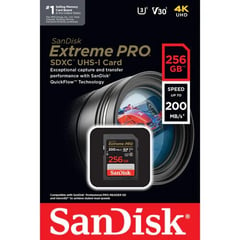 SANDISK - SD Card 256GB Extreme PRO 200MBs