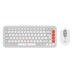 LOGITECH - Combo Teclado y Mouse Pop Icon Blanco y naranja