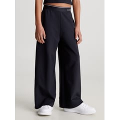 CALVIN KLEIN - Pantalón negro de chándal de pierna ancha de punto milano