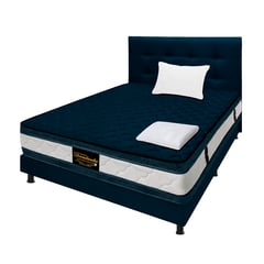 DORMILANDIA - Colchón con Base Cama Sencillo Resortes Marshall 100 x 190 cm + Cabecero