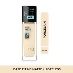 MAYBELLINE - Base de maquillaje Líquida Fit Me Matte Poreless Natural Buff 30 ml