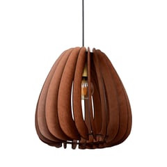 ILUMECO - Lámpara de Techo Ilumeco Decorativa Moderna Colgante Capullo Café 34 x 36 cm