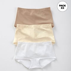 LEONISA - Calzón pack bikini Pack de 3 de Algodón para Mujer