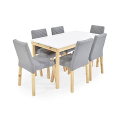 MICA - Juego de Comedor Moderno para 6 Personas (Comedor + 6 Sillas)