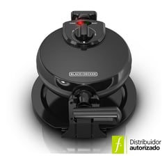 BLACK+DECKER - Waflera Waflera giratoria 4 puestos antiadherente con control de temperatura. Incluye bandeja de residuos