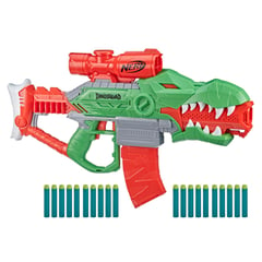 NERF - Lanzador Dinosquad Rex Rampage. Incluye: lanzador, clip, 20 dardos e instrucciones. (A partir de 8 años)