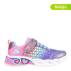 SKECHERS - Tenis con luces Sweetheartlights Lov para Niña Velcro