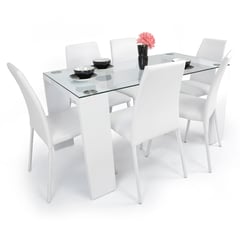 MICA - Juego de Comedor 6 Personas Rectangular Italia - Mueble