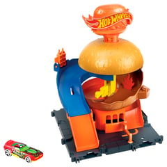 HOT WHEELS - Pista de carros City Tienda de Hamburguesas