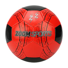 ZOOM SPORTS - Balón Futbol #5 Cuadros Rojo-Negro