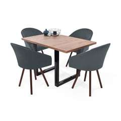 MICA - Juego de Comedor Moderno para 4 Personas (Comedor + 4 Sillas)