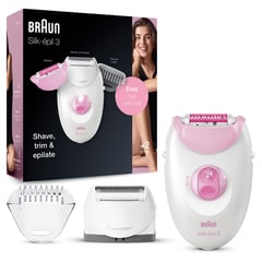 BRAUN - Silk-épil 3, Depiladora eléctrica Mujer 2en1, 3-270