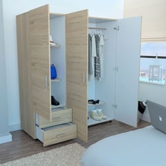 RTA MUEBLES - Closet Moderno En Aglomerado Mdf 3 Puertas 2 Cajones 160 X 140 X 48 Cm Rta Design - Mueble