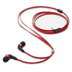 VERBATIM - Auriculares Tangle-Free sin enredos - Rojo/Negro