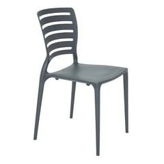 TRAMONTINA - Silla de Comedor Moderna en Polipropileno Gris (Incluye 1 Silla)