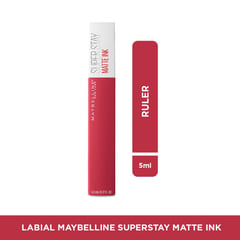 MAYBELLINE - Labial larga duración SuperStay Matte ink acabado matte RULER 5 ml