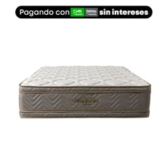 COLCHONES FANTASIA - Colchón Queen Firmeza Suave Ortopédico Resortado con Doble Pillow Optims 160 x 190 cm Colchones Fantasía - Compra Sin Intereses, Te Devolvemos el 100% de los Intereses Pagando con Tarjeta CMR Banco Falabella Pagando a 3, 4 o 6 Cuotas