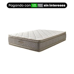 COLCHONES FANTASIA - Colchón King Firmeza Suave Ortopédico Resortado con Doble Pillow Optims 200 x 200 cm Colchones Fantasía - Compra Sin Intereses, Te Devolvemos el 100% de los Intereses Pagando con Tarjeta CMR Banco Falabella Pagando a 3, 4 o 6 Cuotas