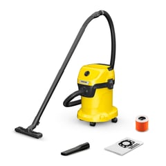 KARCHER - Aspiradora de arrastre WD3 V-17 17 lt Amarillo 1000W, aspiradora multifuncional para aspirar polvo, absorber líquidos y soplar