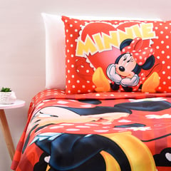 DISNEY - Juego de Sábanas Infantiles Estampada de Microfibra Minnie Mouse