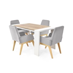 MICA - Juego de Comedor Moderno para 4 Personas (Comedor + 4 Sillas)