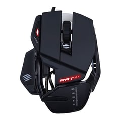 MAD CATZ - Mouse Gamer R.A.T. 4+ con cable USB | 8 botones programables| 7200 DPI | Mouse ergonómico. Compatibilidad universal