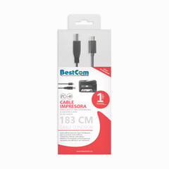 BESTCOM - Cable Impresora USB tipo C macho a macho tipo B 1,83 Mts