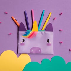 LA PEQUEÑA GALERIA - Bolsa de Colores Cara Unicornio