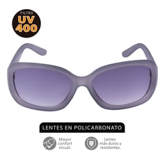 SUNBOX - Gafas de sol para mujer. Policarbonato plateado mate