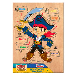 JAKE & NEVERLAND PIRATES - Juego de Mesa Educativo Encaje 7 Botones Cuerpo