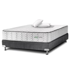 CONFORT VITAL - Colchón con Base Cama cama Sencillo Firme Ortopédico Resortado Vital One 100 x 190 cm + Almohada