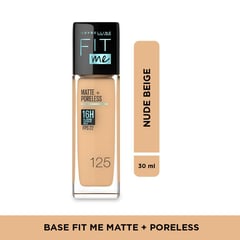 MAYBELLINE - Base de maquillaje Líquida Fit Me Matte Poreless Natural Buff 30 ml