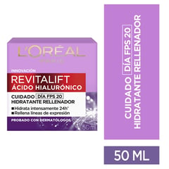 LOREAL PARIS - Hidratante facial Acido Hialuronico para Todo tipo de piel 50 ml