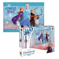 DISNEY - Juego de Mesa Frozen Rompecabezas 100 Piezas Glitter