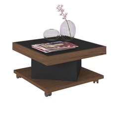 BERTOLINI - Mesa de Centro Moderna Cuadrada en Aglomerado MDF 63 x 35 x 63 cm - Mueble