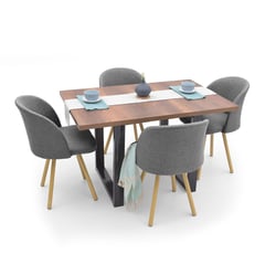 MICA - Juego de Comedor Moderno para 4 Personas (Comedor + 4 Sillas)