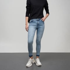 BASEMENT - Jean Skinny para Mujer Tiro medio de Algodón