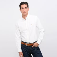 RALPH LAUREN - Camisa Hombre De Rayas Manga larga Slim Polo