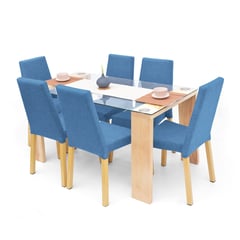 MICA - Juego de Comedor 6 Personas Rectangular Cadiz Valencia - Mueble