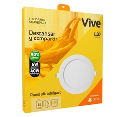 VIVE - Panel incrustar Led 6W luz cálida