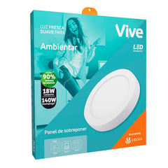 VIVE - Panel sobreponer Led 18W luz fresca