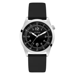 GUESS - Reloj para Hombre Max. Reloj análogo Negro Silicona