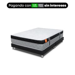 COLCHONES ROMANCE RELAX - Colchón con Base Cama King Firmeza Suave Espumado Air Intense 200 x 200 cm Romance Relax - Compra Sin Intereses, Te Devolvemos el 100% de los Intereses Pagando con Tarjeta CMR Banco Falabella Pagando a 3, 4, 6, 12 o 24 Cuotas