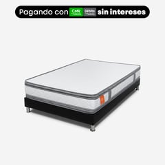 COLCHONES ROMANCE RELAX - Colchón con Base Cama King Firmeza Media Espumado con Pillow Intense Foam 200 x 200 cm Romance Relax - Compra Sin Intereses, Te Devolvemos el 100% de los Intereses Pagando con Tarjeta CMR Banco Falabella Pagando a 3, 4, 6, 12 o 24 Cuotas