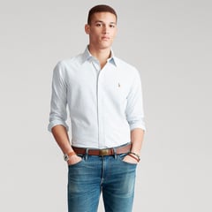 RALPH LAUREN - Camisa Hombre Manga Larga Custom Slim de Polo