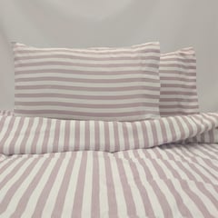 GRAMA IDEAS FRESCAS - EC-DUVET+F RAYAS BERENJENA-BL KING