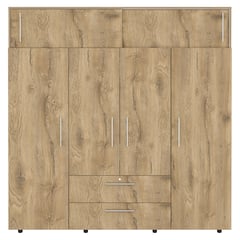 RTA MUEBLES - Clóset Moderno LUQUE en Aglomerado 4 Puertas 2 Cajones 204 x 200 x 50.3 cm