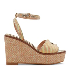 ALDO - Sandalias para Mujer con tacón corrido. Sandalias dorado y blanco de moda para mujer